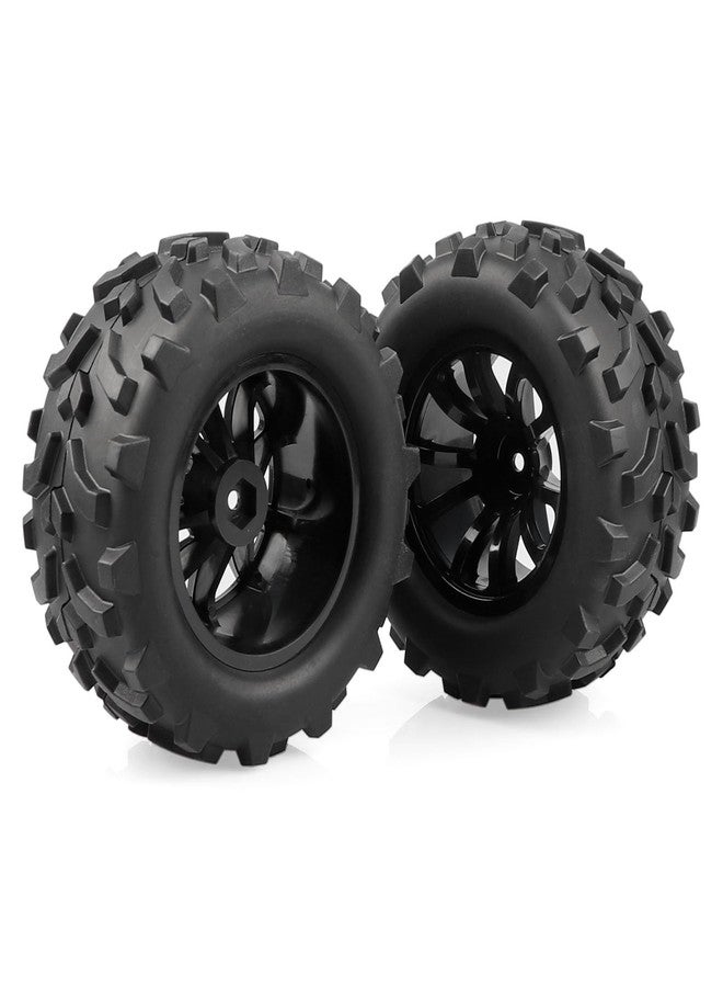 AIMROCK Pre-Glued RC 2.8 Wheels and Tires Set 12mm Hex Wheel for 1/10 Traxxas Stampede Hoss 2WD 4x4 Redcat Volcano RC Monster Truck, 4-Pack - Image 5
